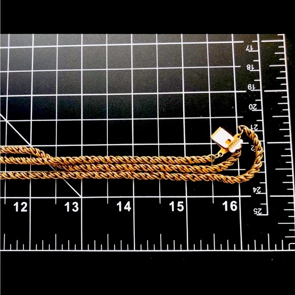 Vintage Box Clasp Rope Necklace & Rhinestone Brooch - Picture 13 of 15